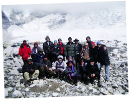 The Team at Basecamp on Everest