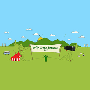 Jolly Green Sherpas Illustration festival site with Jolly Green Sherpas name and logo