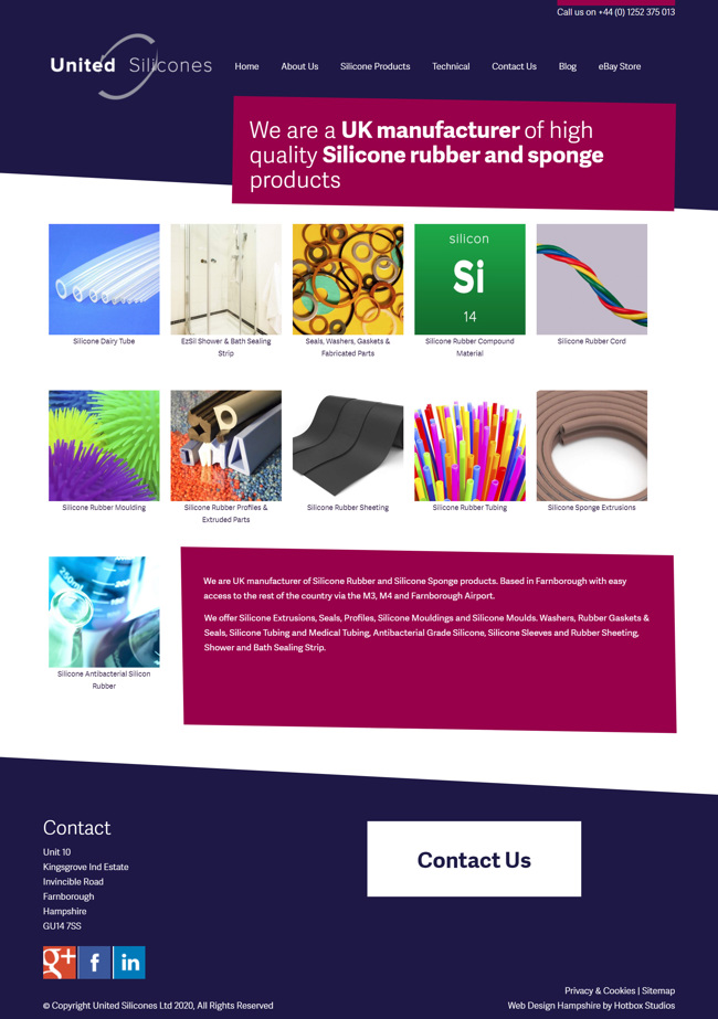 United Silicones Wordpress Web Design And Development SP001 Homepage