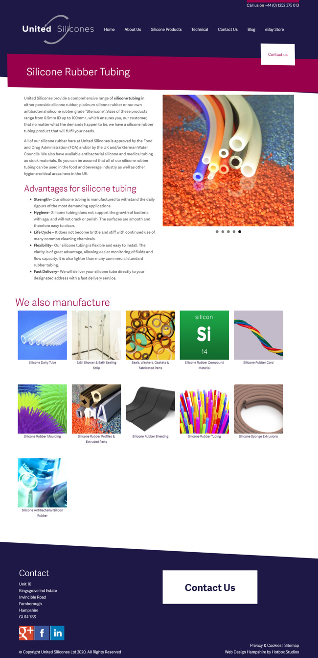 United Silicones Wordpress Web Design And Development SP003 Silicone Products Silicone Rubber Tubing