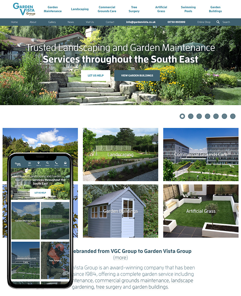 Hampshire Website Design Garden Vista Group SP001 Homepage Responsive 800x980Px72Dpi