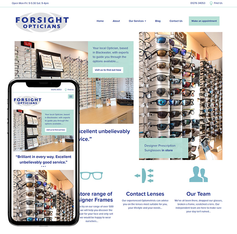 Camberley Website Design Forsight Opticians SP001 Homepage Responsive 800x788Px72Dpi