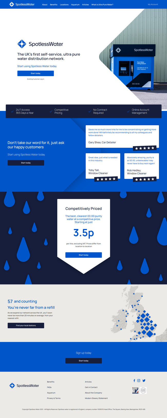 Spotless Water Website Design and WordPress Web Development SP001 Homepage