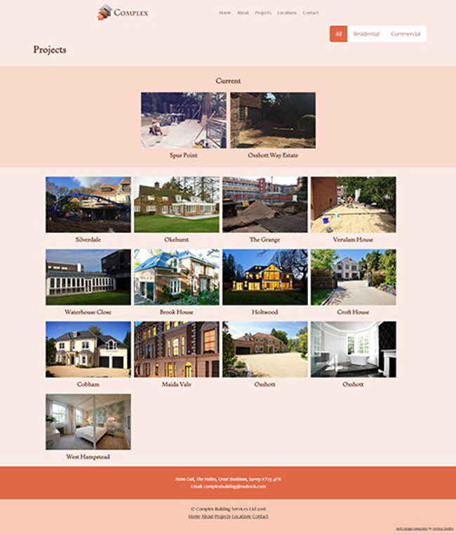 Complex Building Services Web Design - Screen Print 003 - Projects all 470x550Px72Dpi