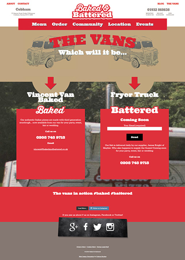 Baked and Battered WordPress Web Design - Screen Print 003 - The Vans