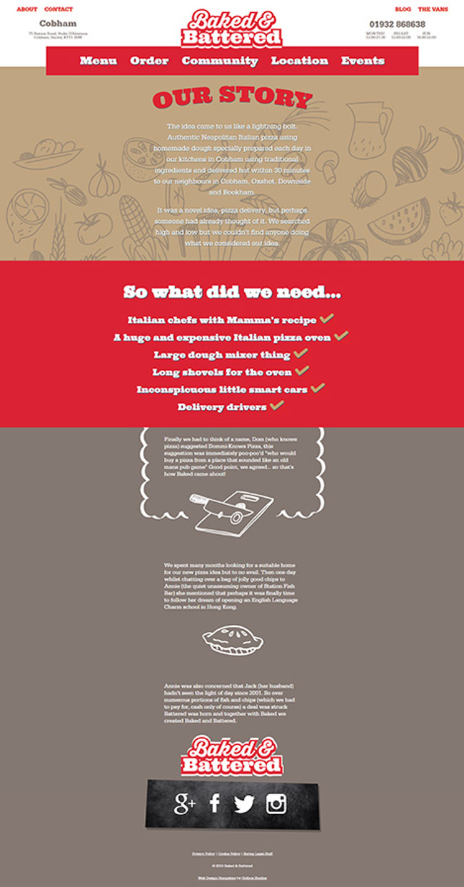 Baked and Battered WordPress Web Design - Screen Print 004 - About