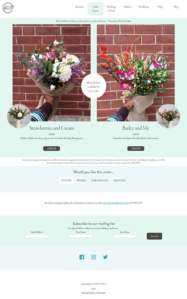 Blend and Bloom WordPress Web Design - Screen Print 003 - Order