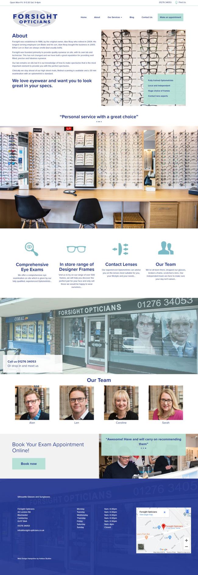 Forsight Opticians Wordpress Web Design SP002 About