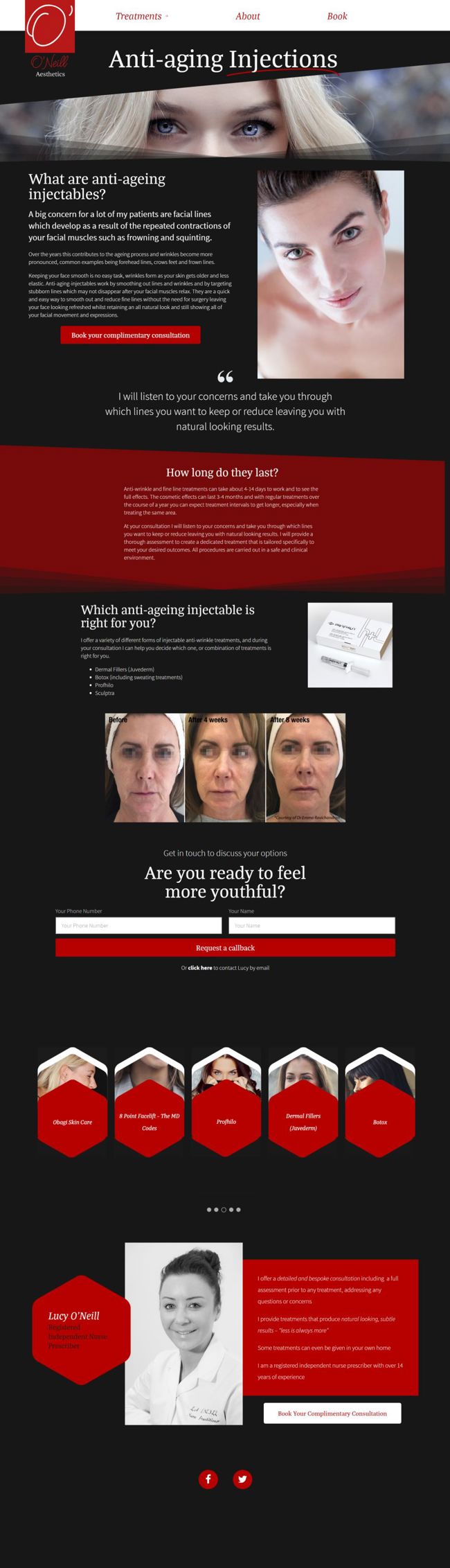 O'Neill Aesthetics Wordpress Web Design SP005 Anti Aging Injections