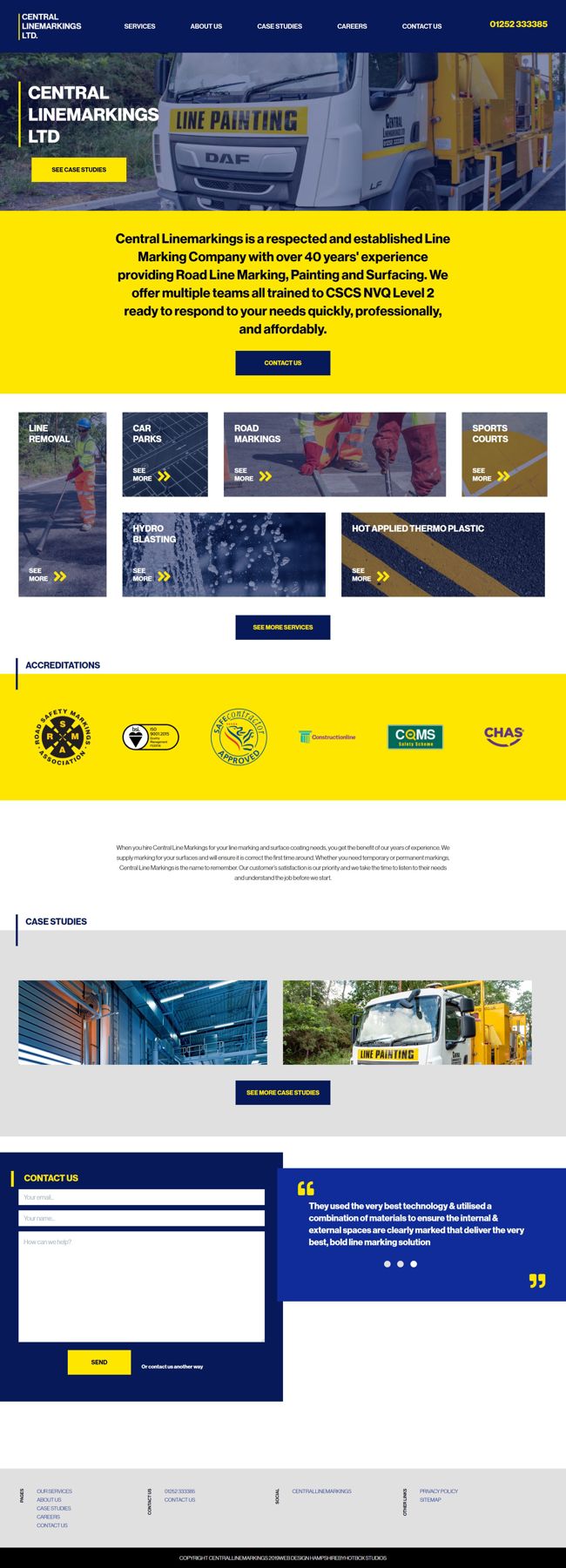 Central Linemarkings Wordpress Web Design SP001 Homepage