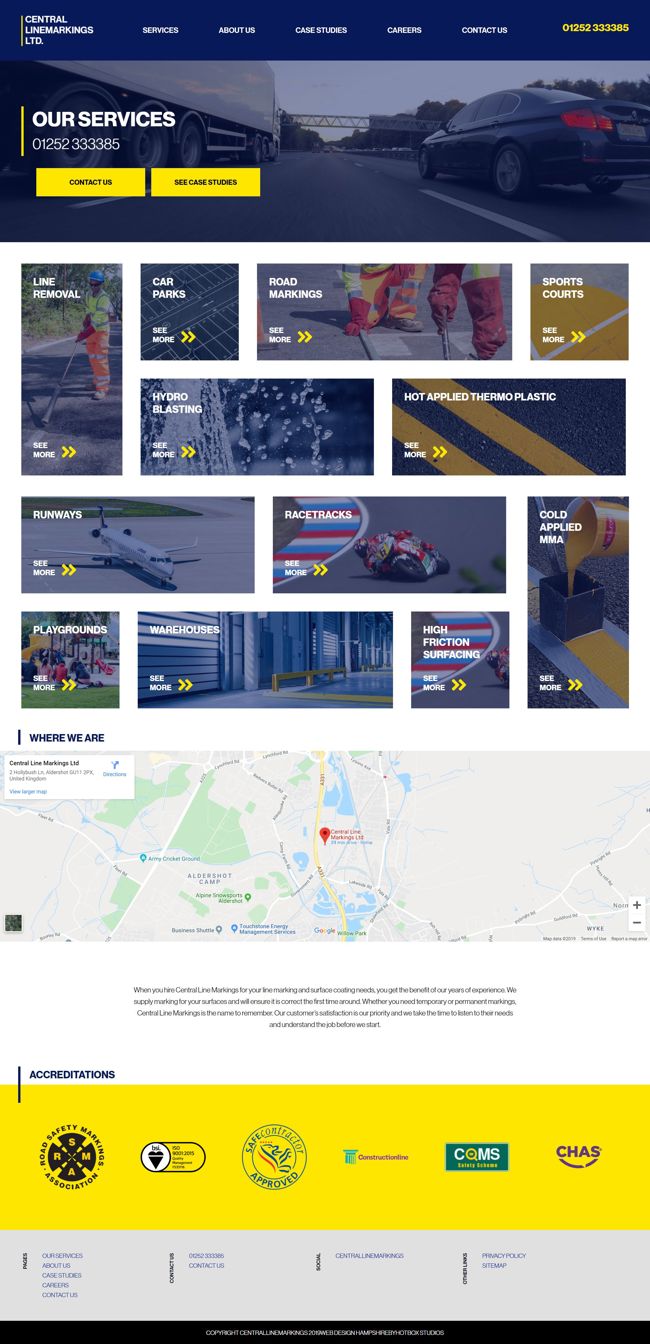Central Linemarkings Wordpress Web Design SP002 Services