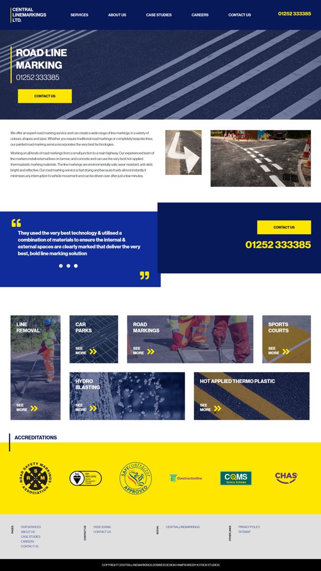 Central Linemarkings Wordpress Web Design SP007 Services Road Line Marking