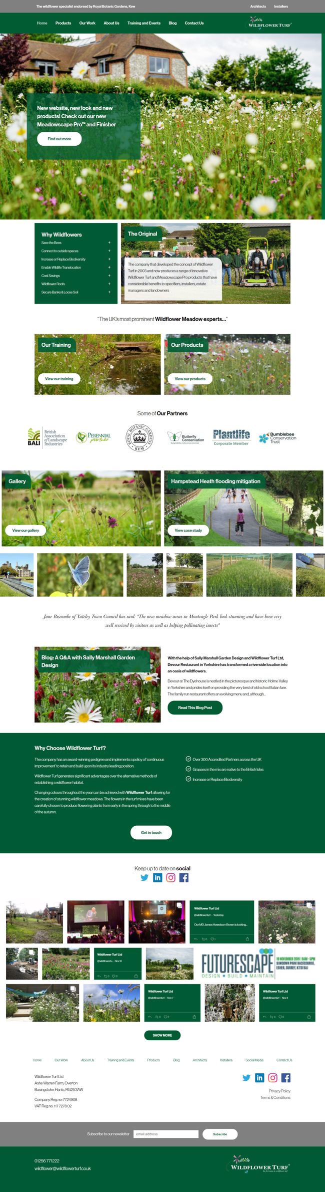 Wildflower Turf Wordpress Web Design SP001 Homepage