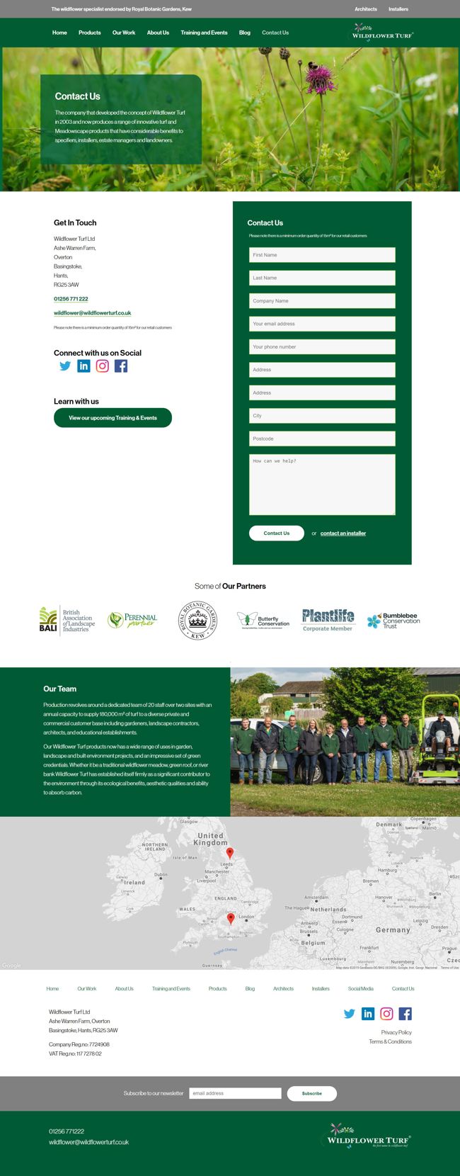 Wildflower Turf Wordpress Web Design SP009 Contact Us