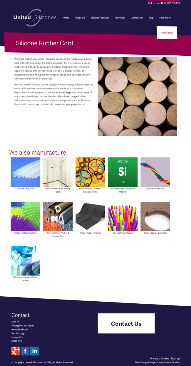 United Silicones Wordpress Web Design And Development SP005 Silicone Products Silicone Rubber Cord