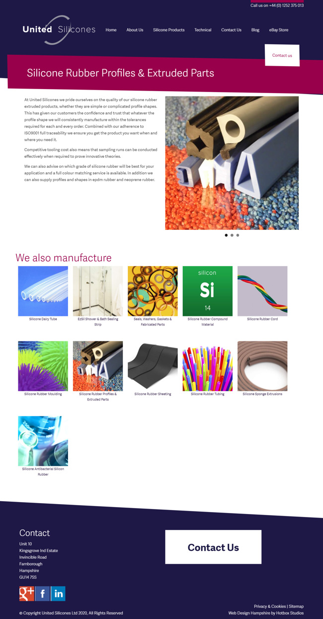 United Silicones Wordpress Web Design And Development SP008 Silicone Products Silicone Rubber Profiles Extruded Parts