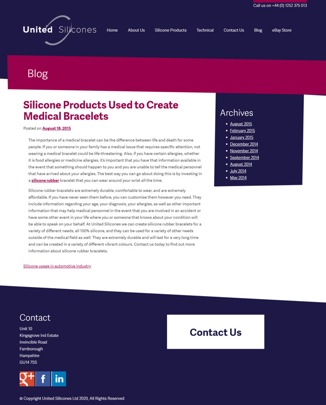 United Silicones Wordpress Web Design And Development SP016 Blog