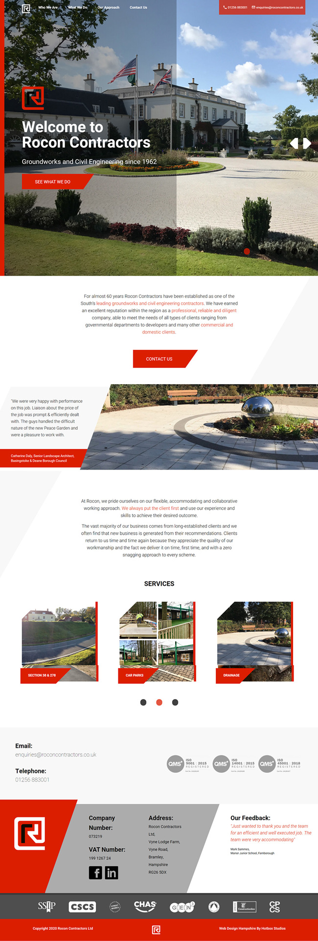 Rocon Contractors Website Design and WordPress Development SP001 Homepage