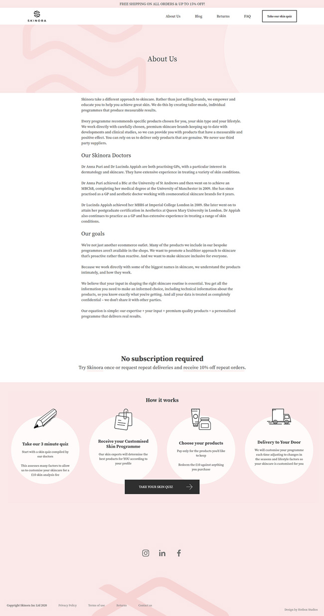 Skinora Website Design and WordPress Development SP002 About Us