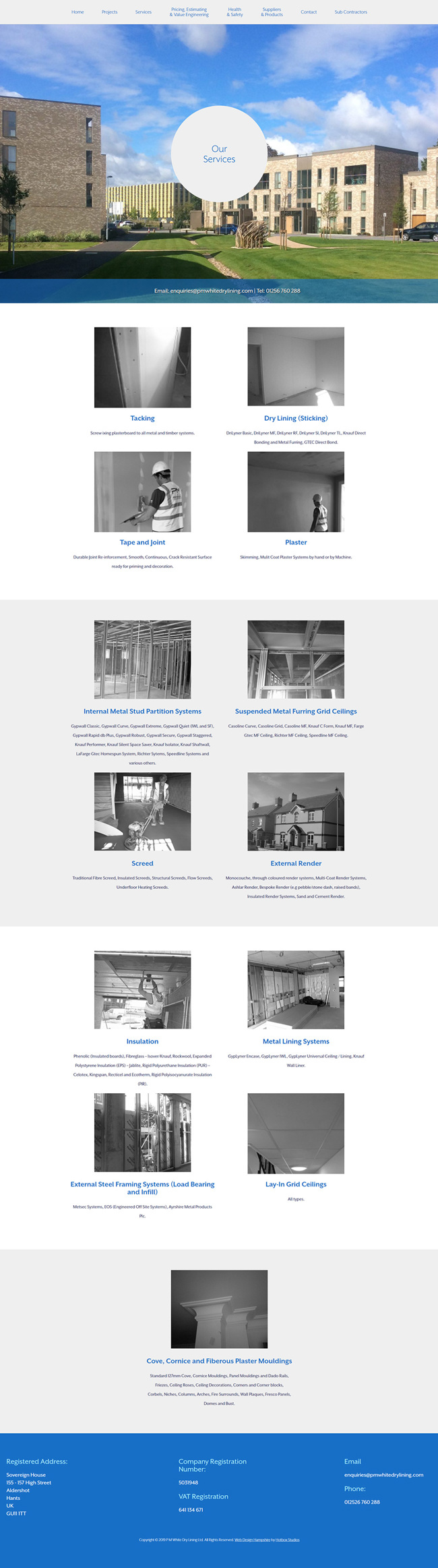 PM White Dry Lining Website Design and WordPress Development SP006 Services
