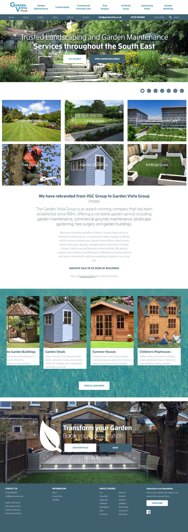 Garden Vista Group Website Design and WordPress Development SP001 Homepage