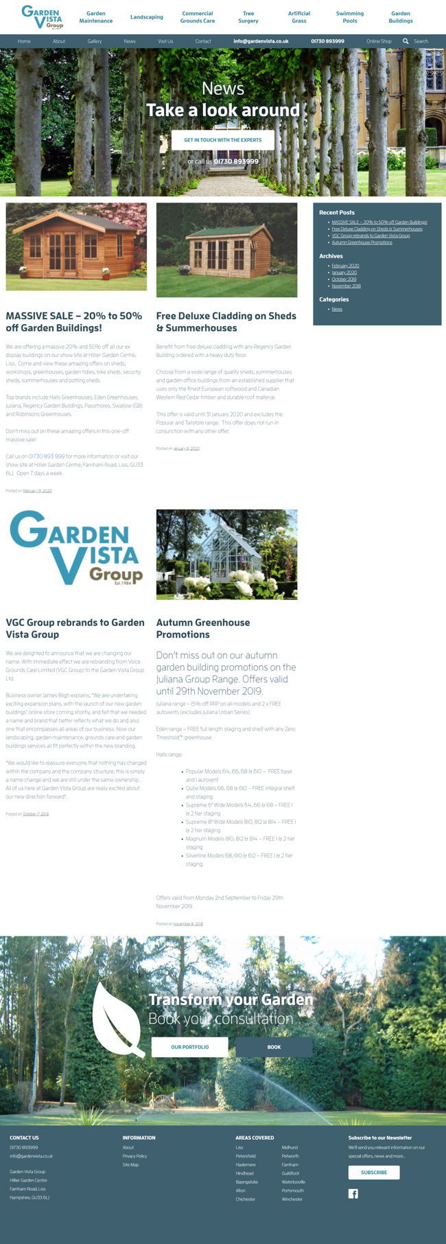 Garden Vista Group Website Design and WordPress Development SP010 News