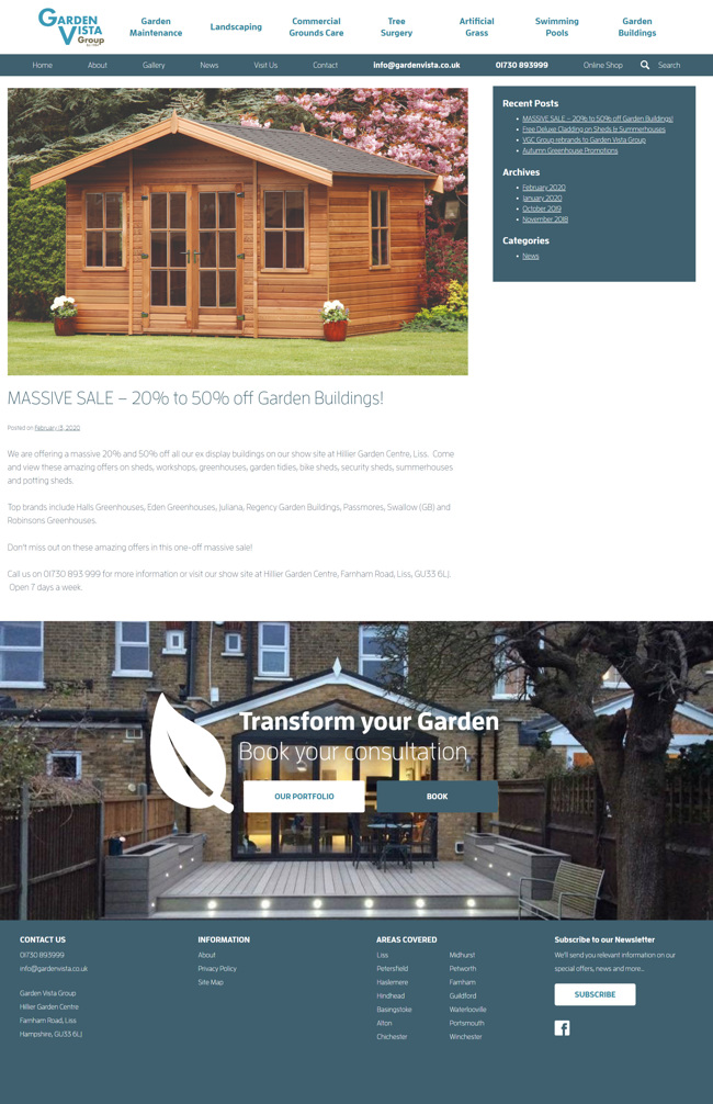 Garden Vista Group Website Design and WordPress Development SP011 News Article