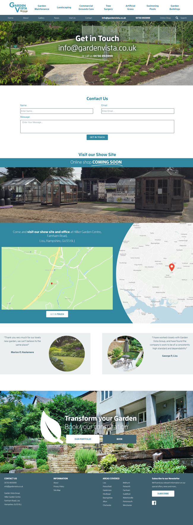 Garden Vista Group Website Design and WordPress Development SP012 Contact Us