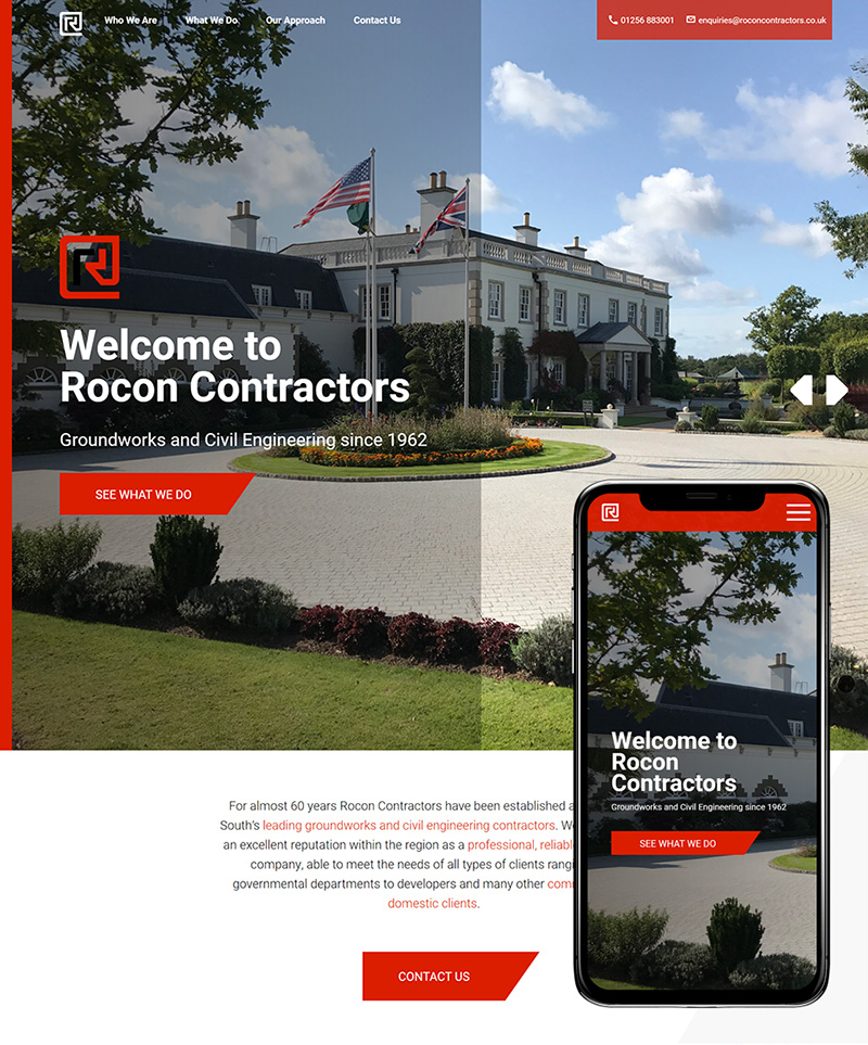 Hampshire Website Design Rocon Contractors SP001 Homepage Responsive 800x963Px72Dpi