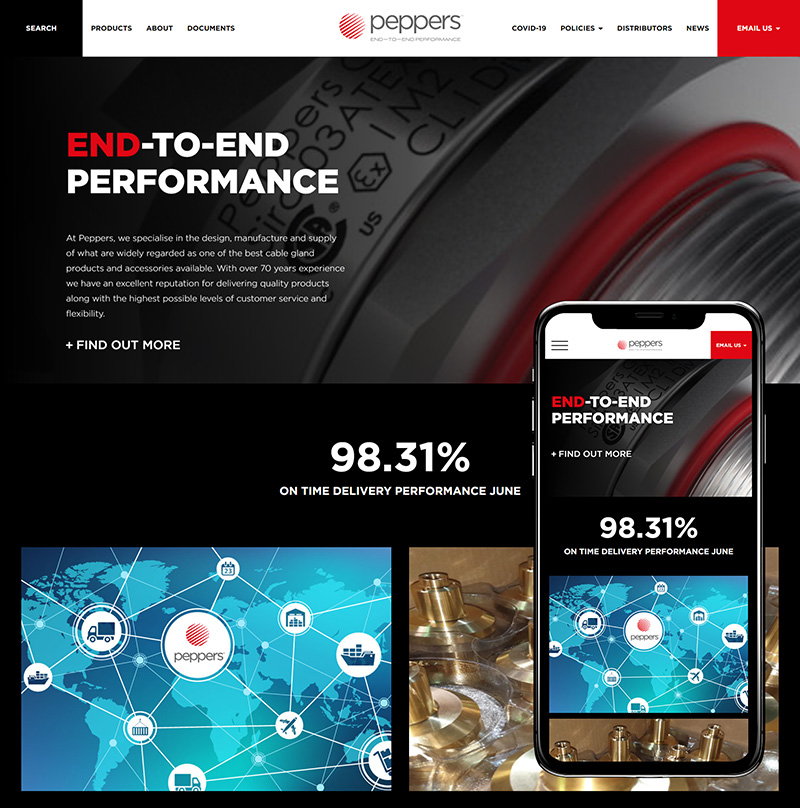 Surrey Website Design Peppers Cable Glands SP001 Homepage Responsive 800x808Px72Dpi