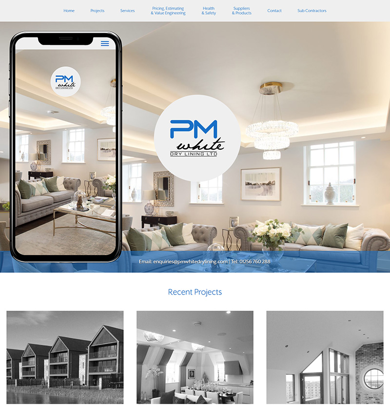 Surrey Website Design Pm White Dry Lining SP001 Homepage Responsive 800x841Px72Dpi