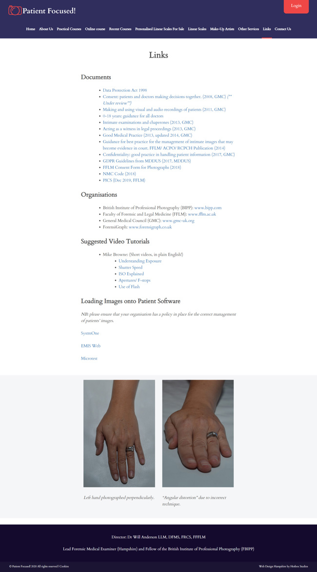 Patient Focused Website Design and WordPress Web Development SP010 Links