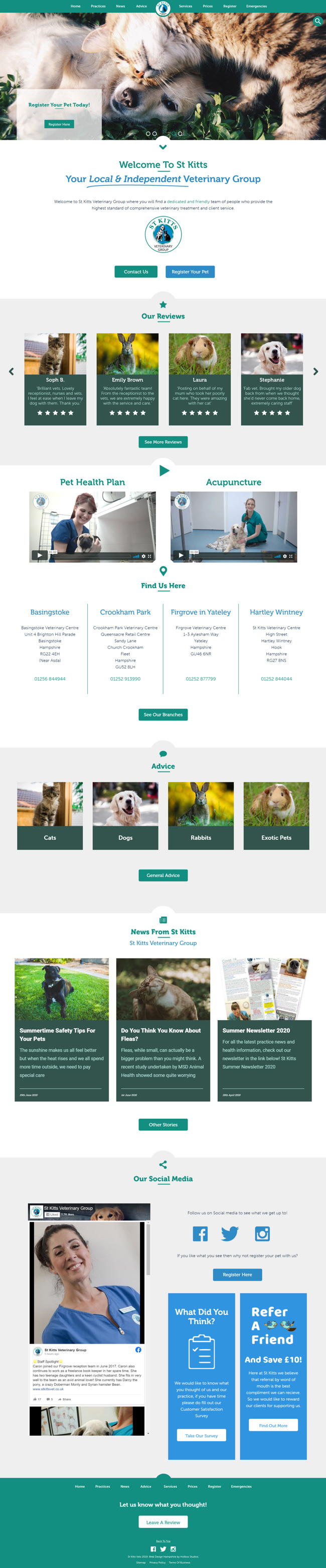 St Kitts Vet Website Design and WordPress Web Development SP001 Homepage