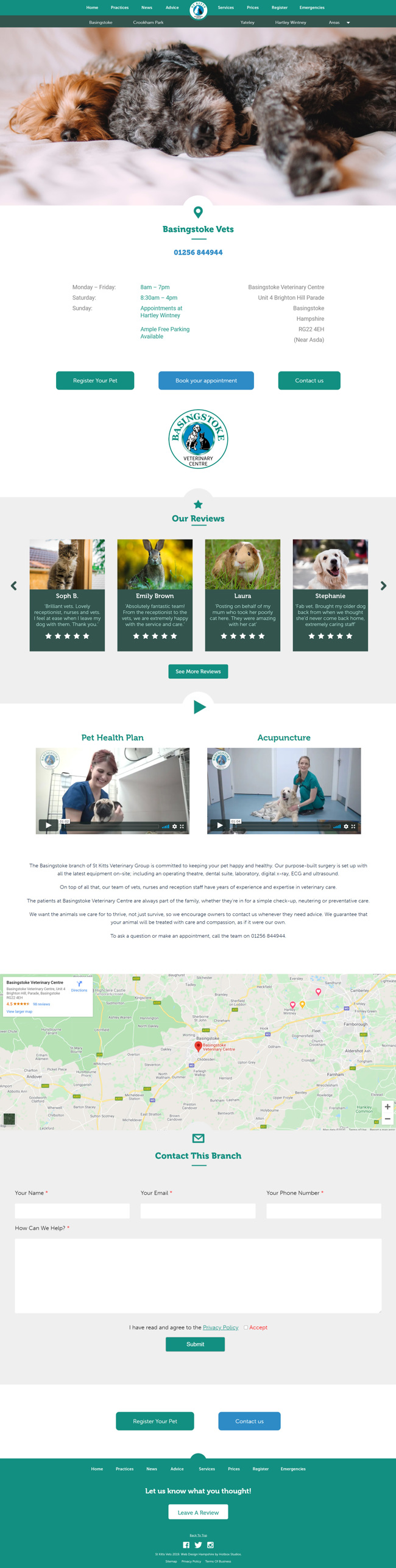 St Kitts Vet Website Design and WordPress Web Development SP004 Practices Basingstoke Vets