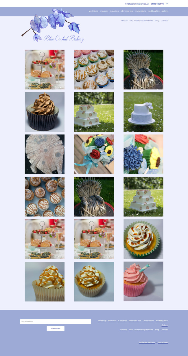Blue Orchid Bakery Website Design and WordPress Web Development SP013 Gallery