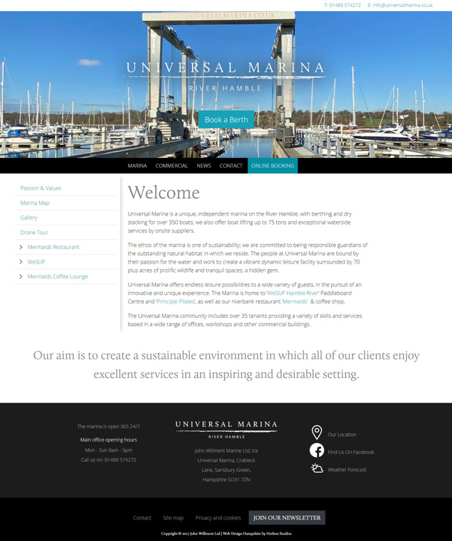 Universal Marina Website Design and WordPress Web Development SP001 Homepage