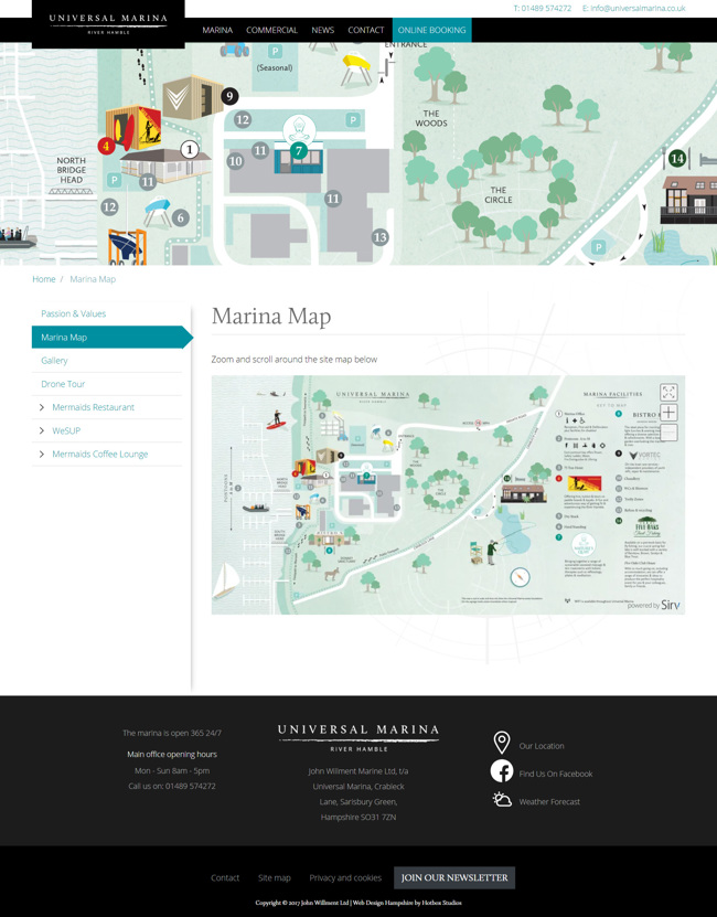 Universal Marina Website Design and WordPress Web Development SP011 Marina Map