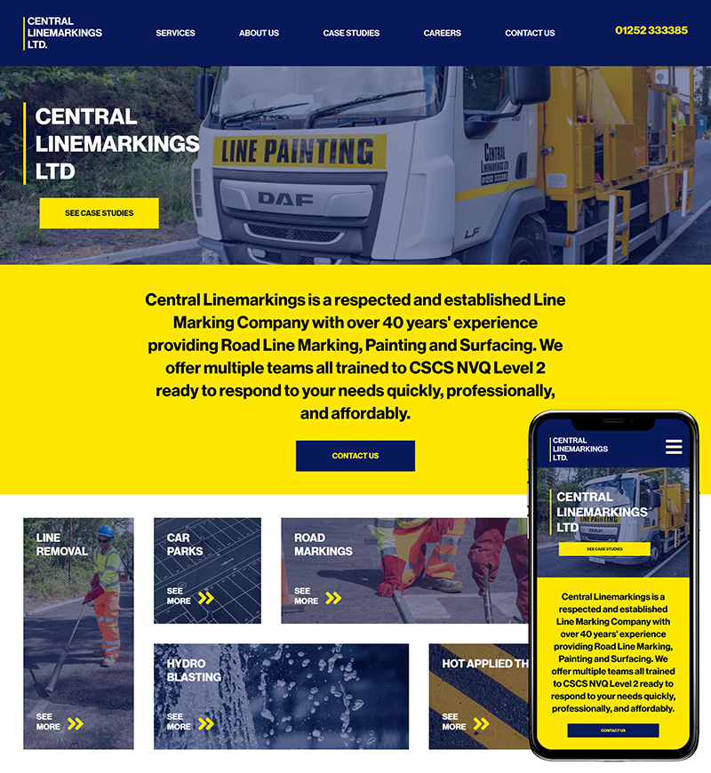 Reading Website Design Central Linemarkings SP001 Homepage Responsive 800x870Px72Dpi