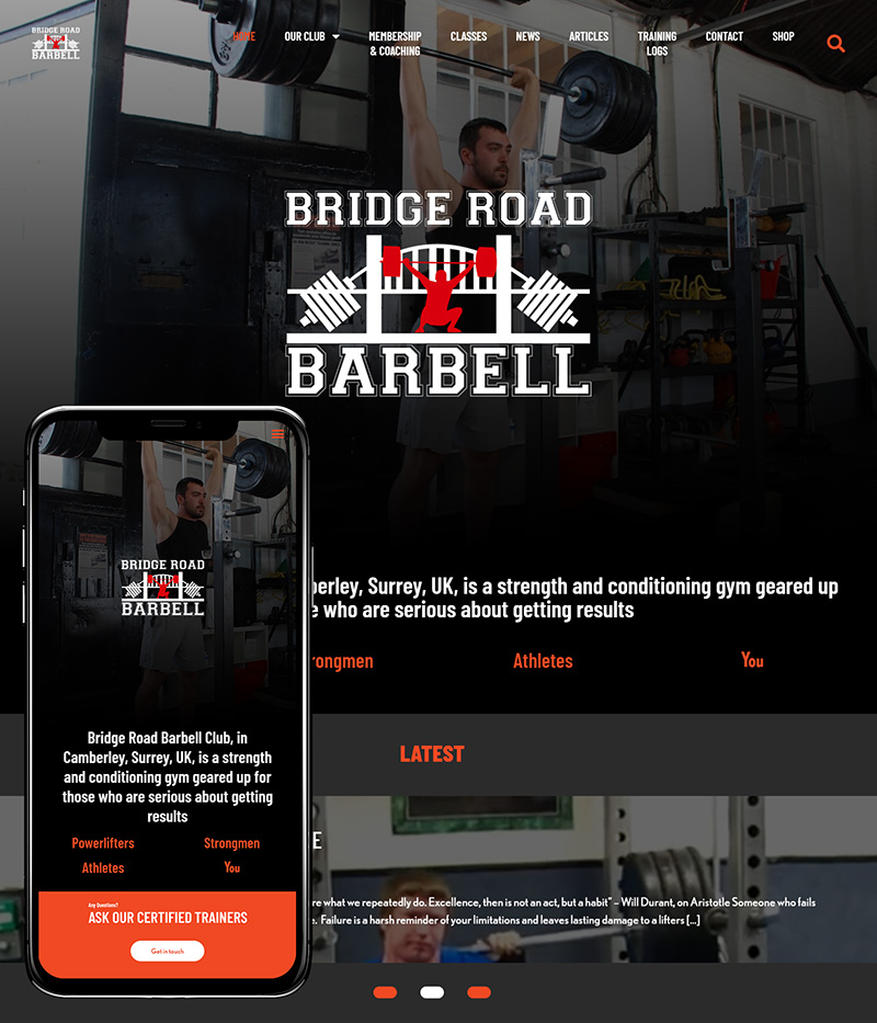 Yateley Website Design Bridge Road Barbell SP001 Homepage Responsive 800x933Px72Dpi