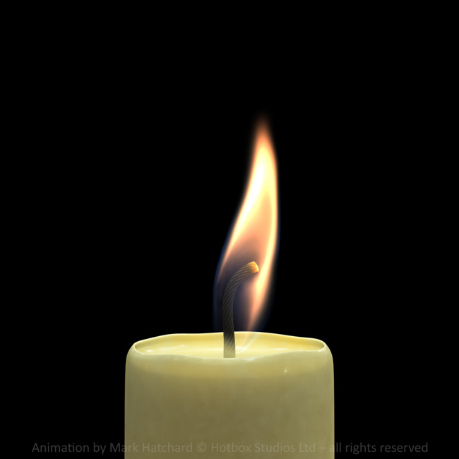 Mark Hatchard 3D Candle Animation Subsurface Scattering Fluid Dynamics Frame0130 v2020-08-13 1600PxSq72Dpi