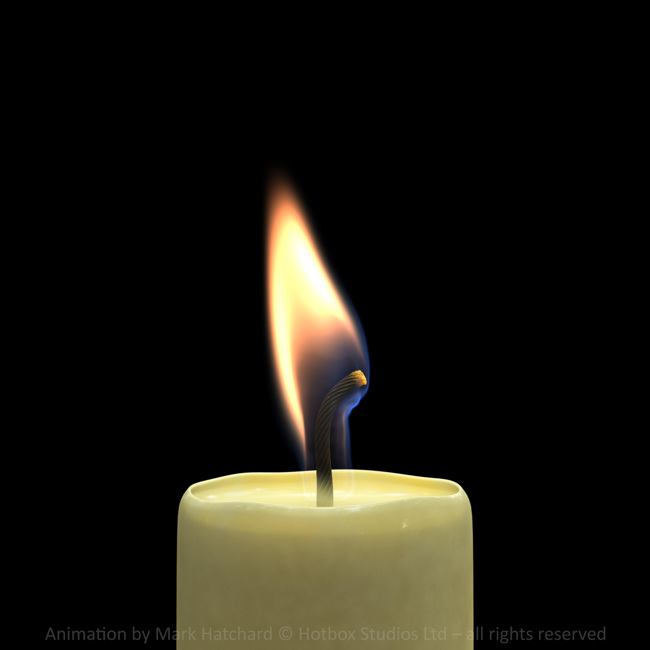 Mark Hatchard 3D Candle Animation Subsurface Scattering Fluid Dynamics Frame0094 v2020-08-13 1600PxSq72Dpi