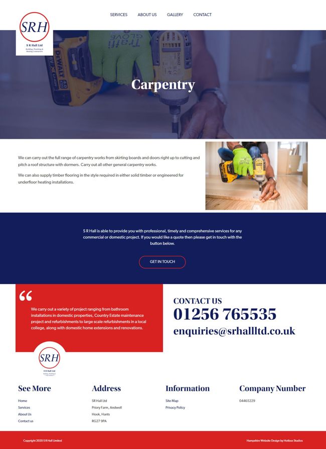 SR Hall Website Design And WordPress Web Development SP006 Carpentry