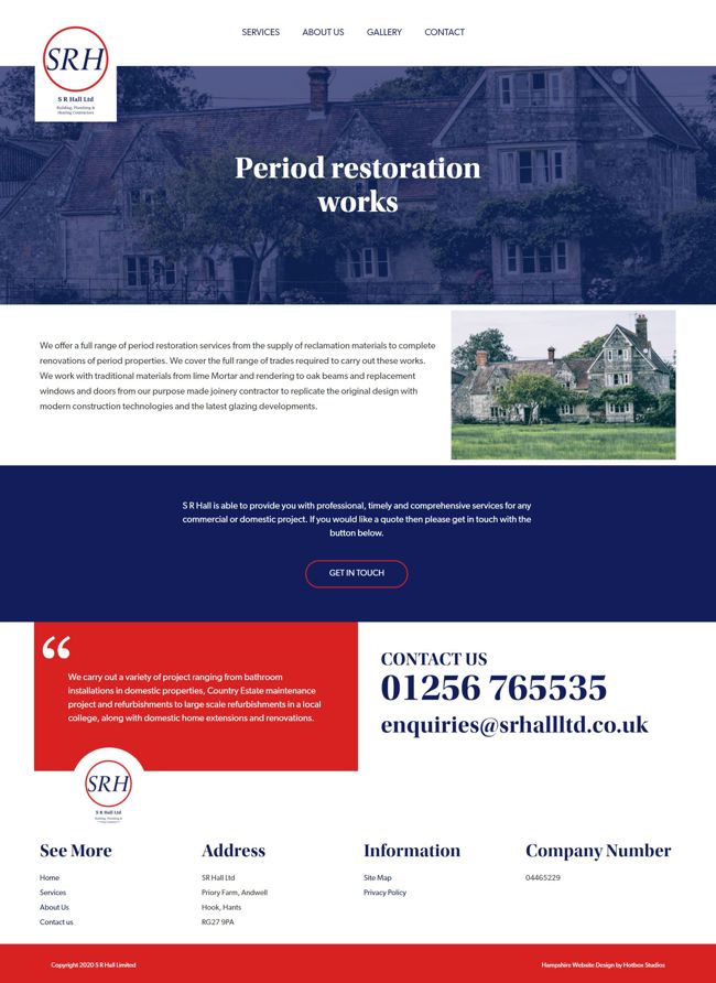 SR Hall Website Design And WordPress Web Development SP007 Period Restoration Works