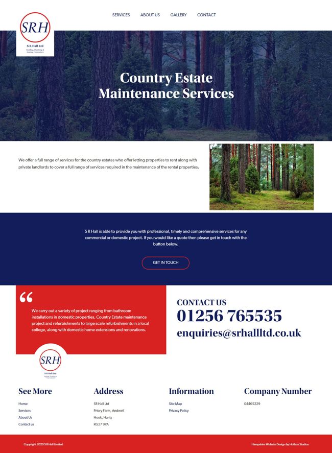 SR Hall Website Design And WordPress Web Development SP010 Country Estate Maintenance Services