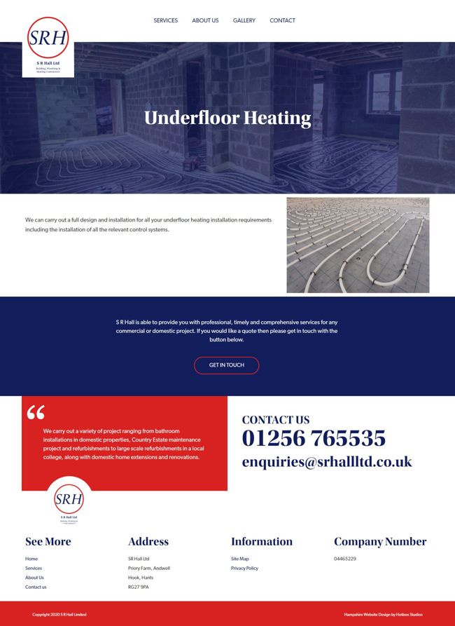 SR Hall Website Design And WordPress Web Development SP013 Underfloor Heating