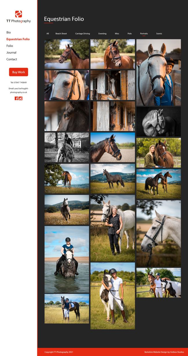 TT Photography Website Design and WordPress Web Development SP002 Equestrian Folio