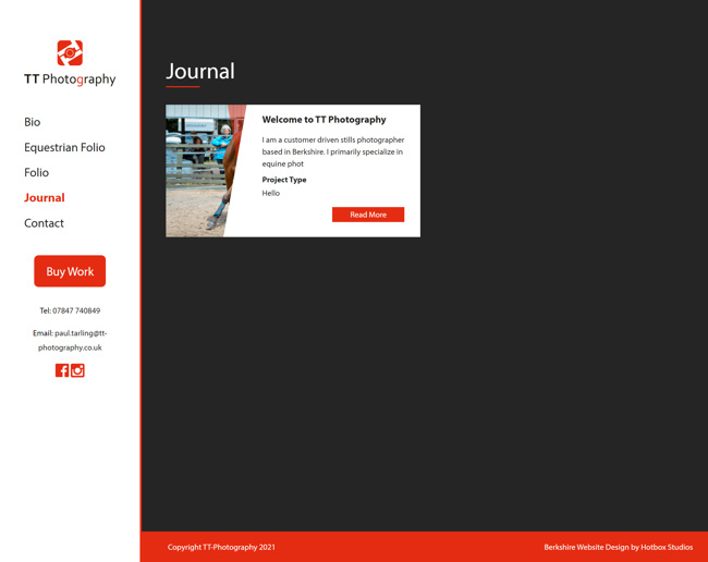 TT Photography Website Design and WordPress Web Development SP004 Journal