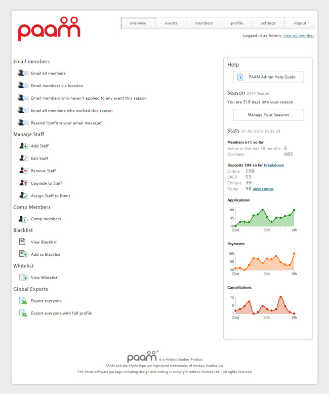 PAAM Web Application Development SP001 Admin Overview