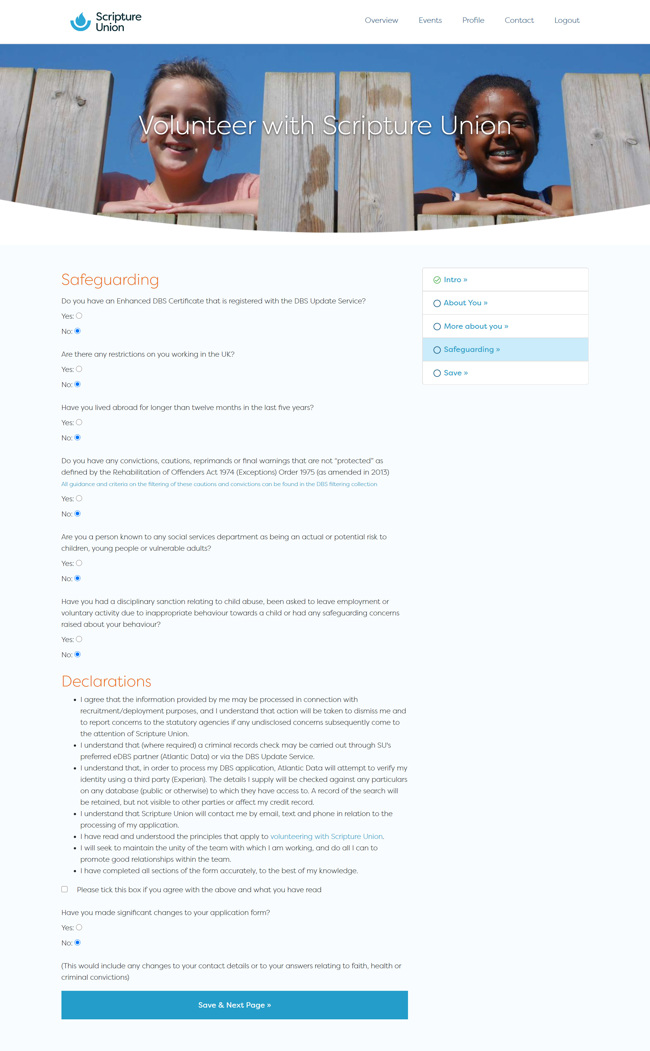 Scripture Union Staff and Volunteer Recruitment and Management Web Application Development SP006 User Profile Page4
