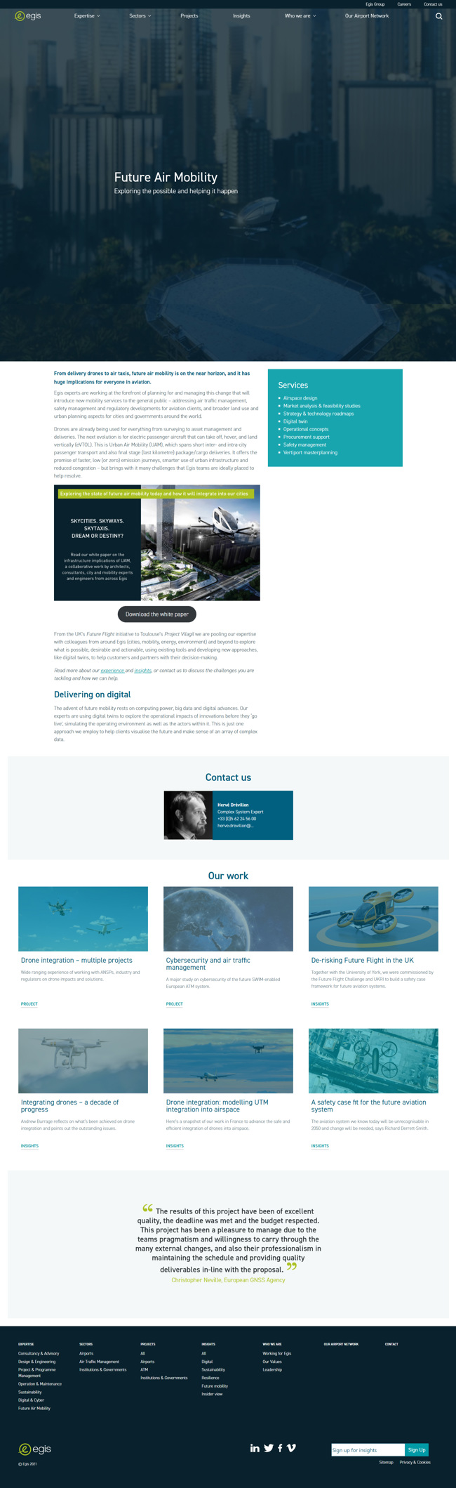 Egis Aviation Website Design and WordPress Web Development SP003 Expertise Future Air Mobility